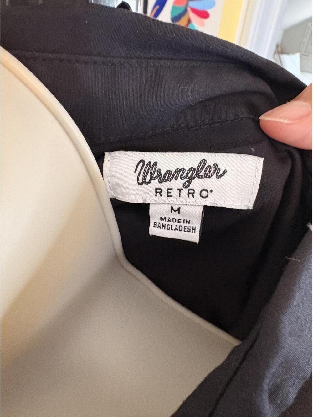 Wrangler Retro Black Button Up Shirt Women's Medium - Picture 4 of 6